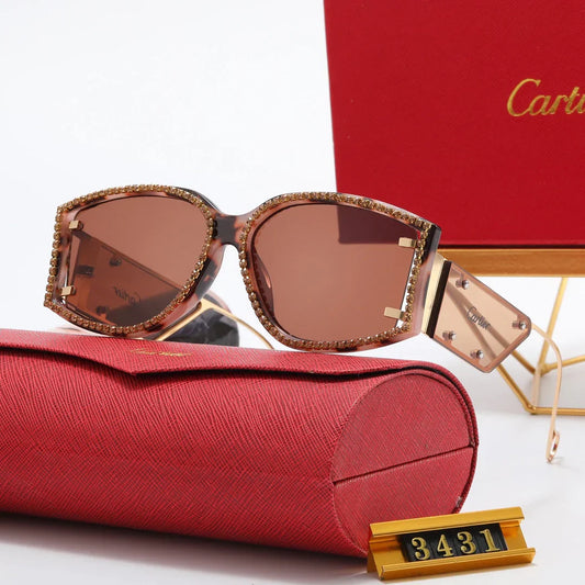 6 color  rhinestone lens polarized sunglasses