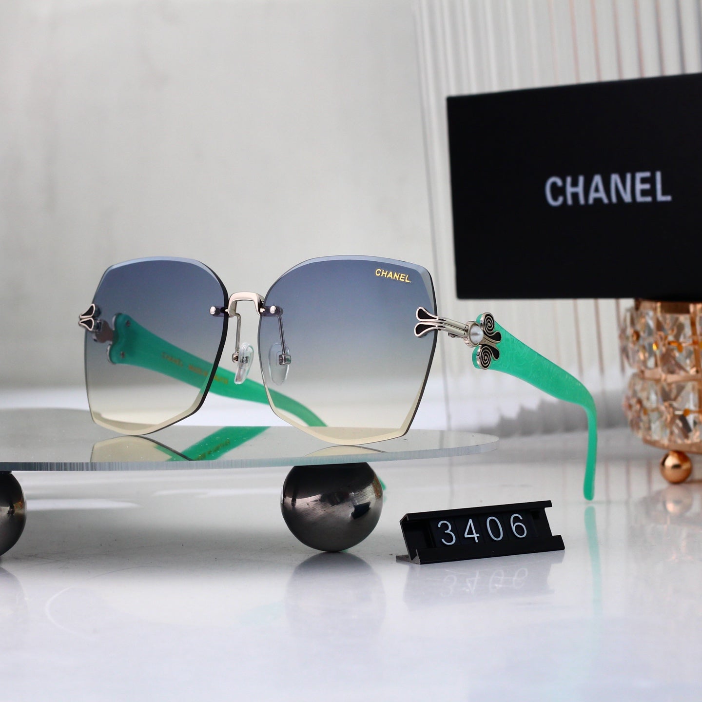 New Half-Frame Metal Sunglasses