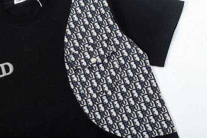 2025ss embroidered splicing t-shirt