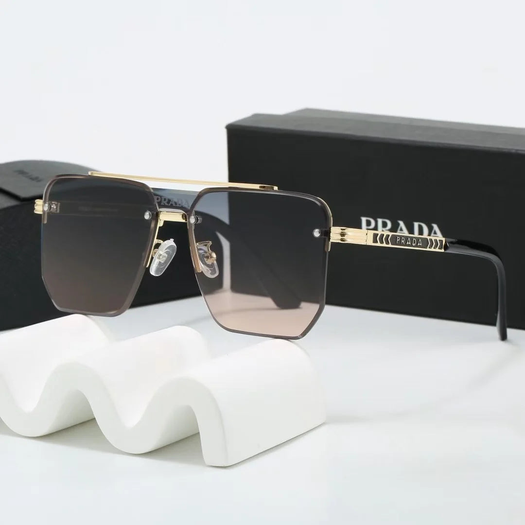 New gradient frameless thin sunglasses