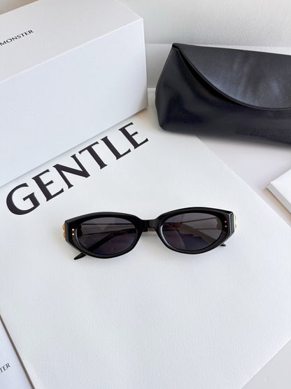 Cat-eye sunglasses with high-definition nylon lenses and metal temples