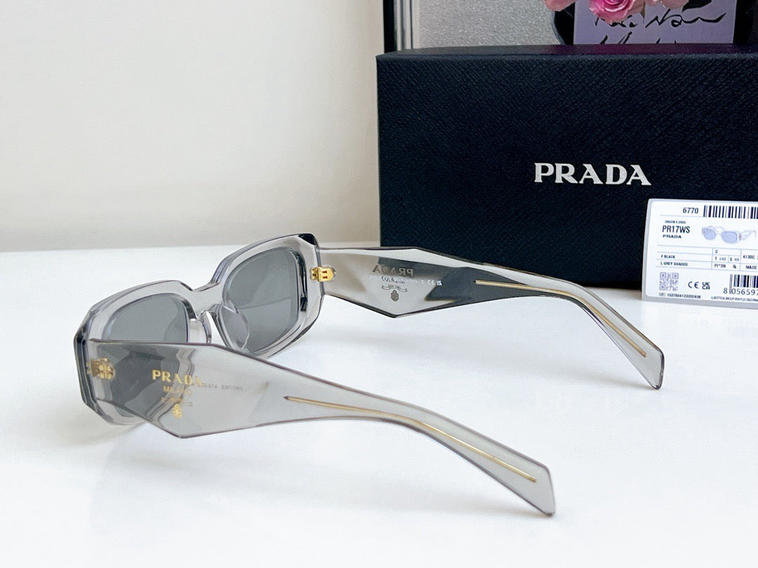 Triangle logo rectangular cut anti-glare sunglasses