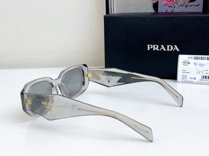 Triangle logo rectangular cut anti-glare sunglasses