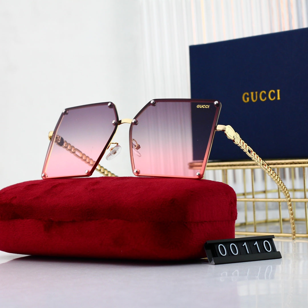 6-color square popular high-definition lens metal sunglasses 00110