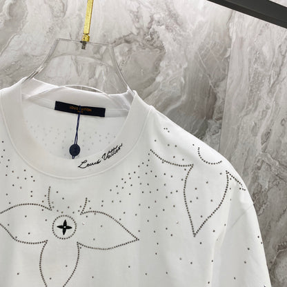 Embroidery band drill personality t-shirt