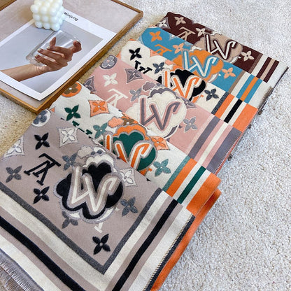 Statement Monogram Jacquard Scarf Shawl