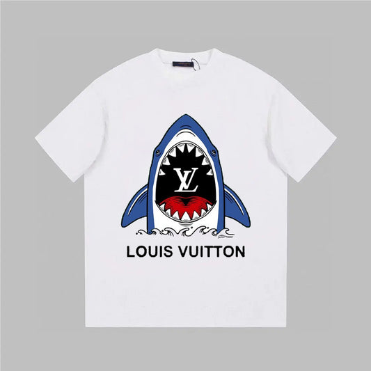 Shark Letter Print Short Sleeve T-Shirt