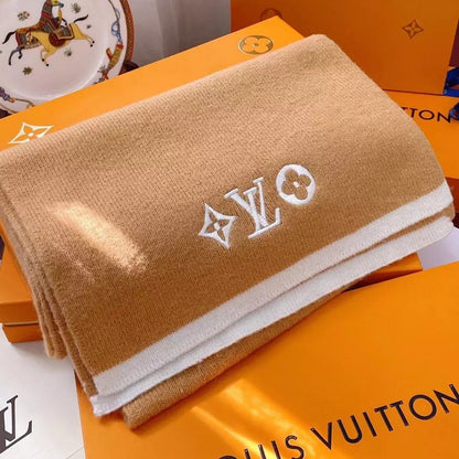 Solid Embroidered Monogram Scarf