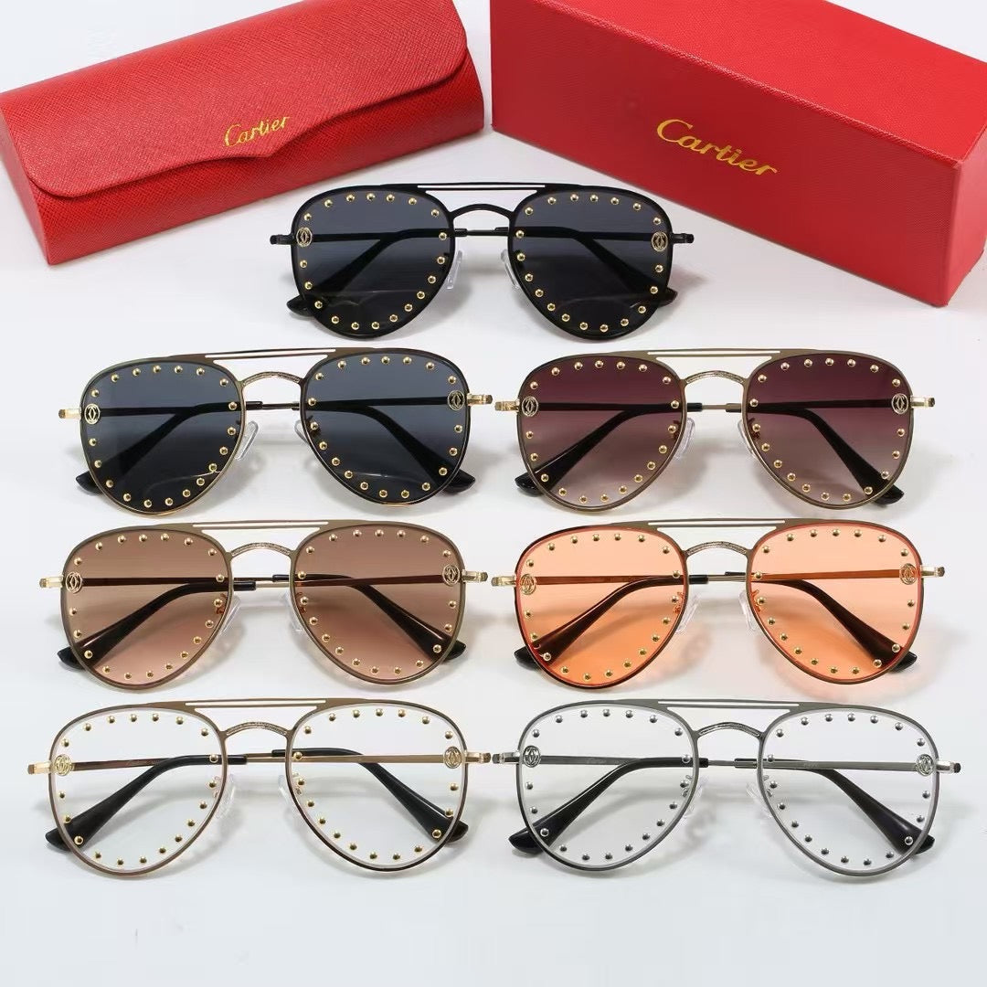 7 colors fashion Personalized rivet large frame sunglasses