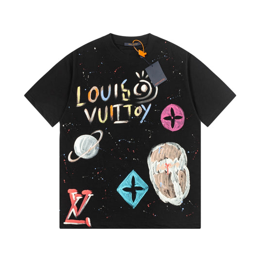 Colorful handmade graffiti t-shirt