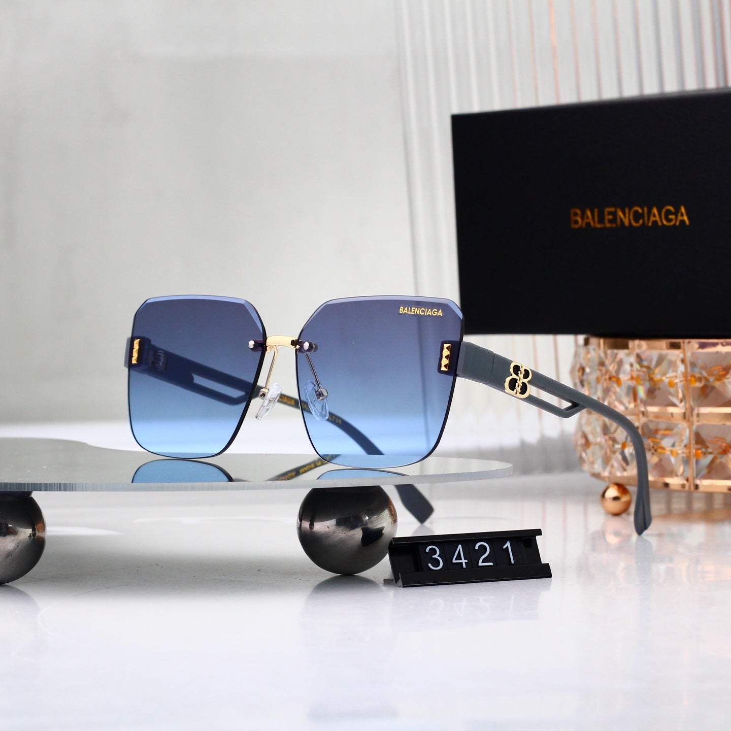 Frameless Metal Gradient Sunglasses