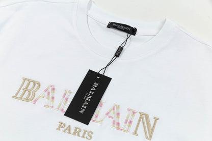 Colorful embroidered pure cotton t-shirt