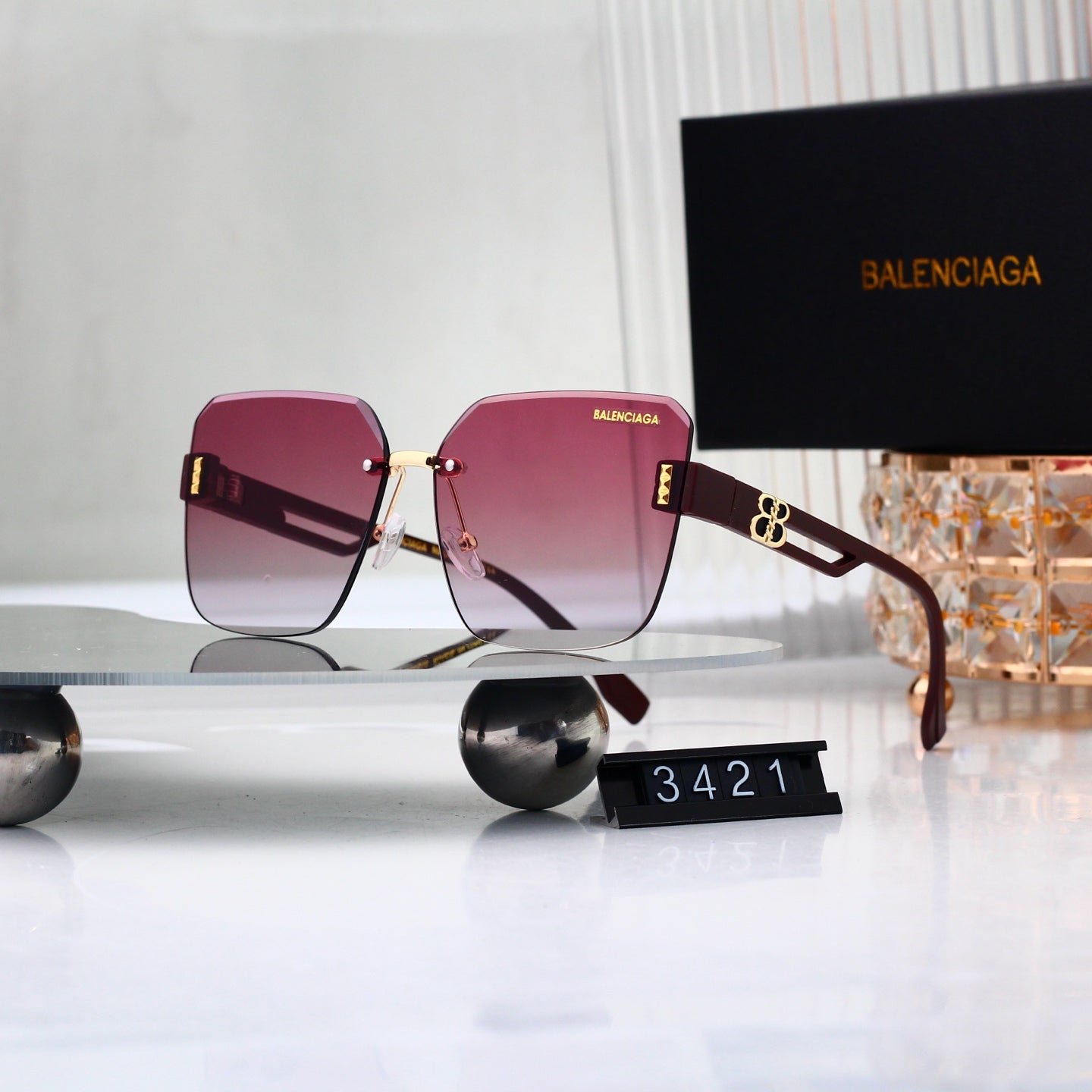 Frameless Metal Gradient Sunglasses