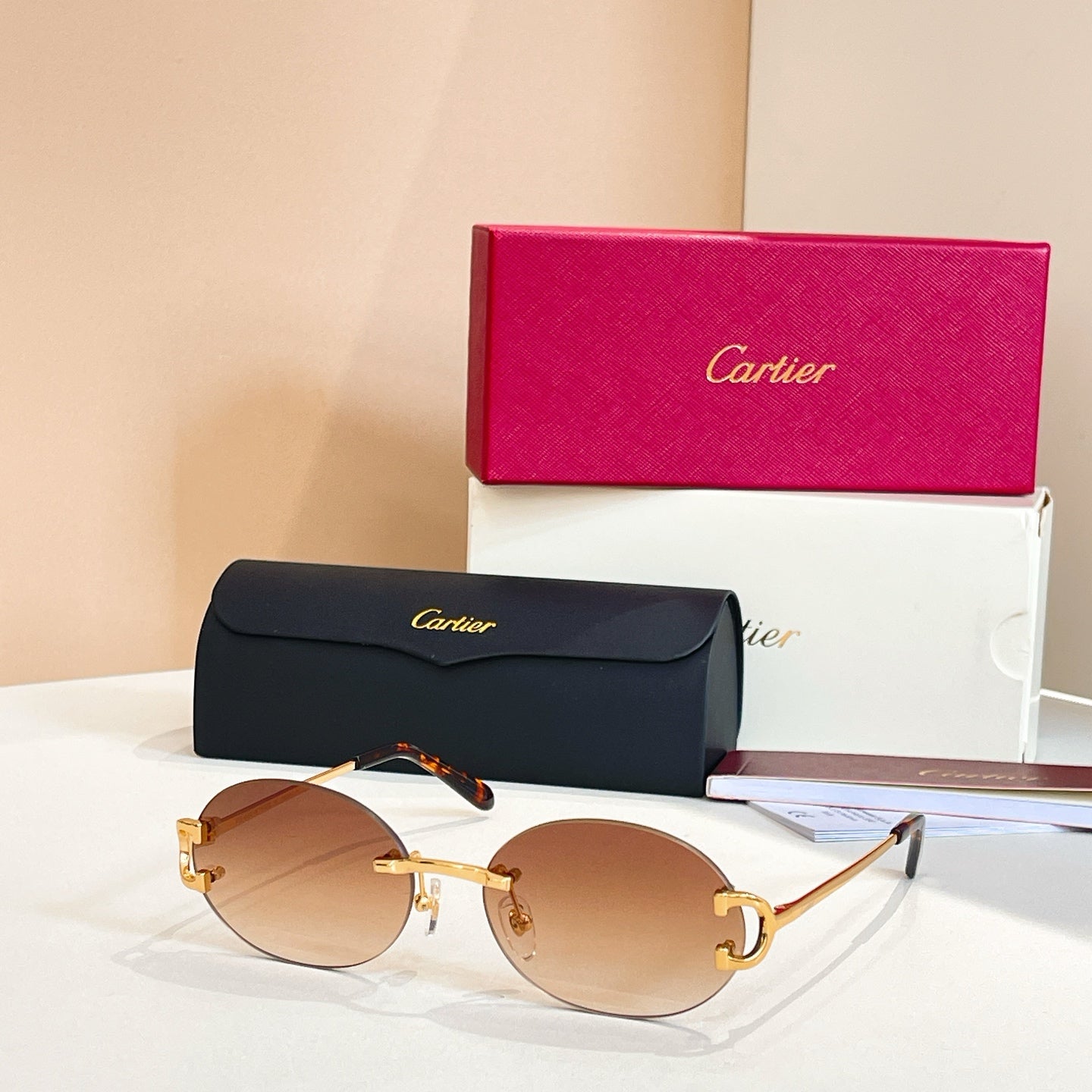 3 color frameless sunglasses