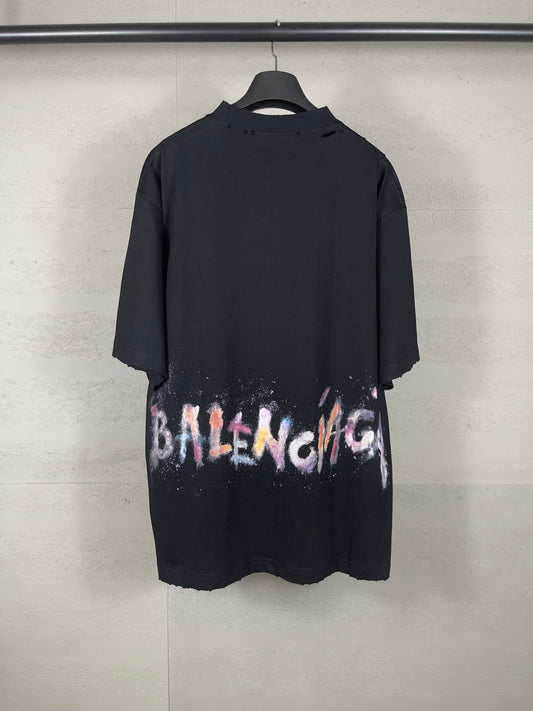 Classic pattern graffiti embroidery t-shirt