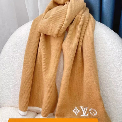 Solid Embroidered Monogram Scarf