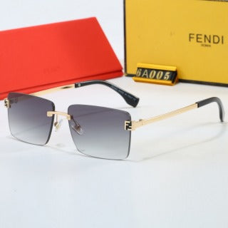 Half-frame metal gradient sunglasses