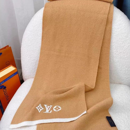 Solid Embroidered Monogram Scarf