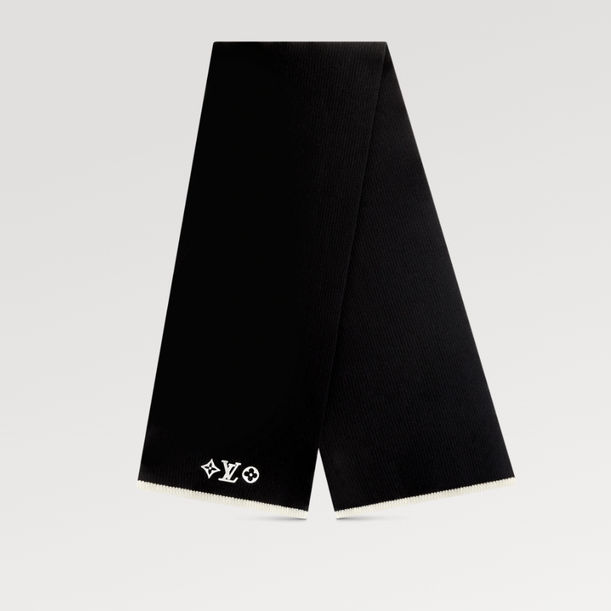 Solid Embroidered Monogram Scarf