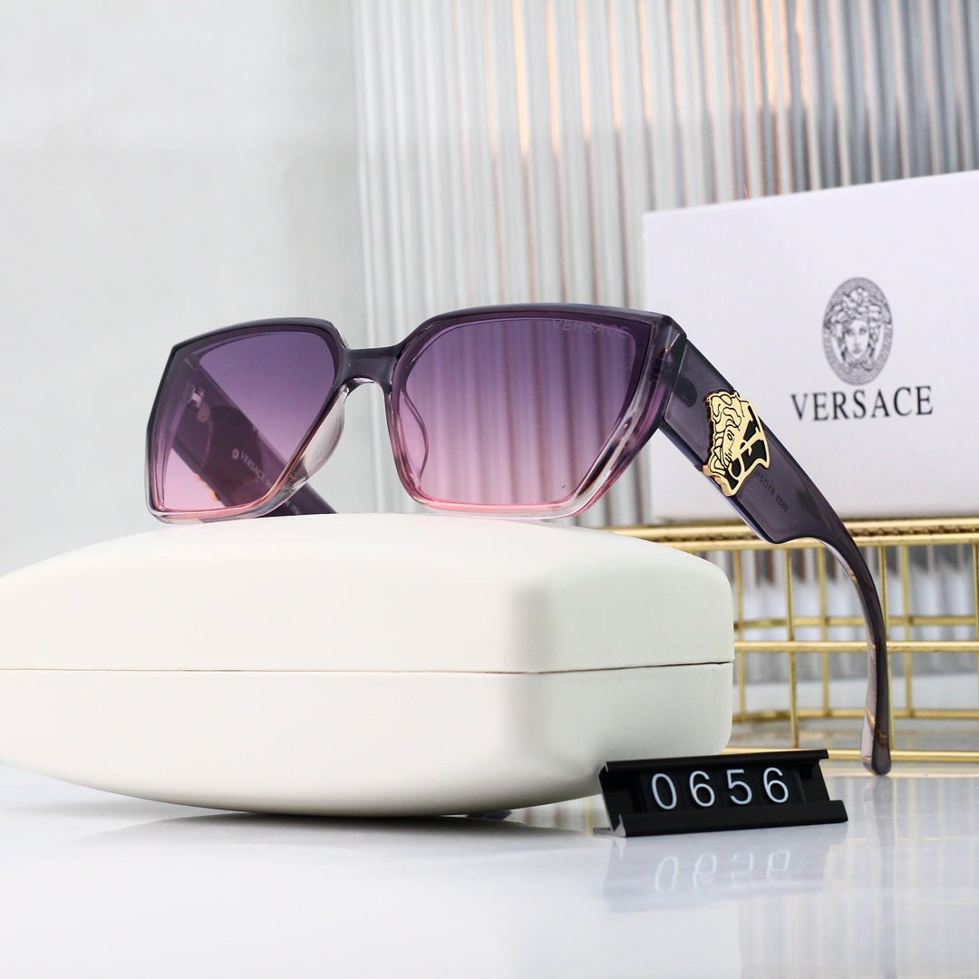 7 colors square frame anti-ultraviolet cat-eye sunglasses 0656