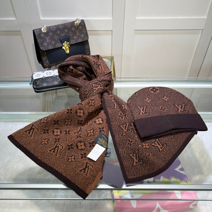 Classic Monogram Unisex Wool Scarf Hat Set