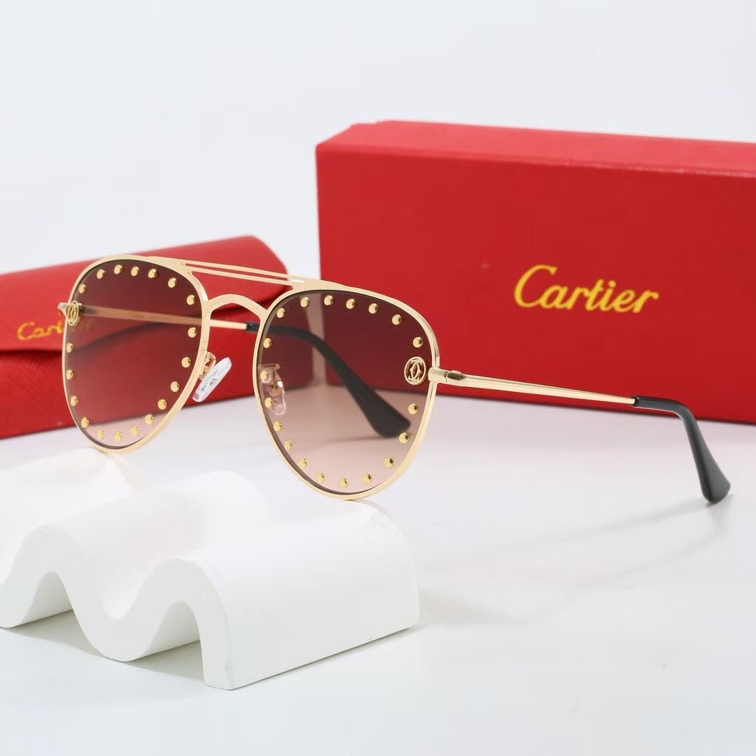 7 colors fashion Personalized rivet large frame sunglasses